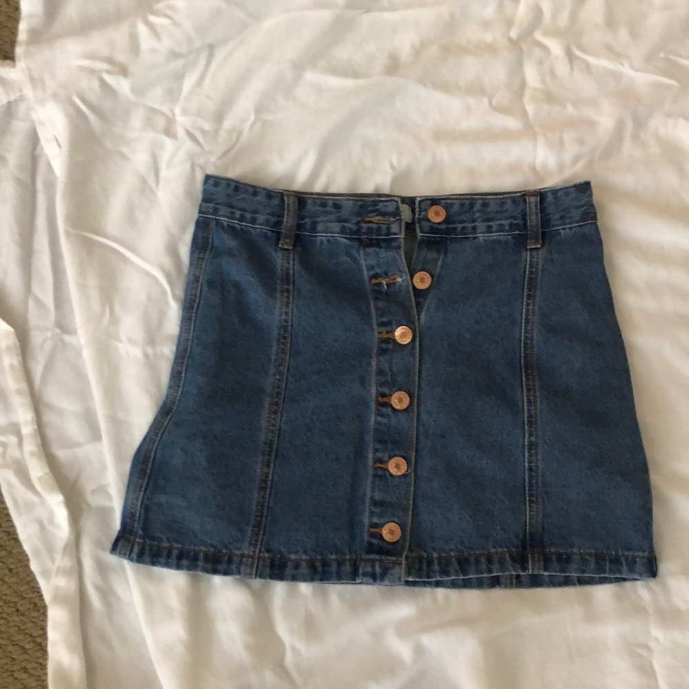 Forever 21 button up A line denim mini